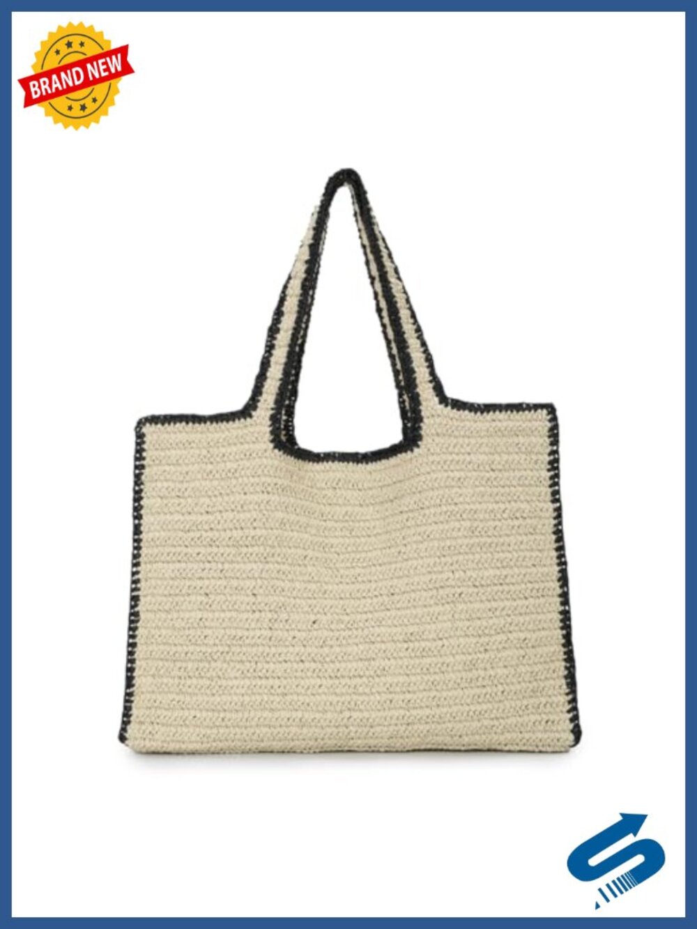 Handwoven Large Straw Beach Tote Bag for Women Summer Travel Shoulder Handbag